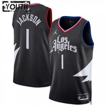 Dres Los Angeles Clippers Reggie Jackson 1 Jordan 2022-23 Statement Edition Crno Swingman - Dječji